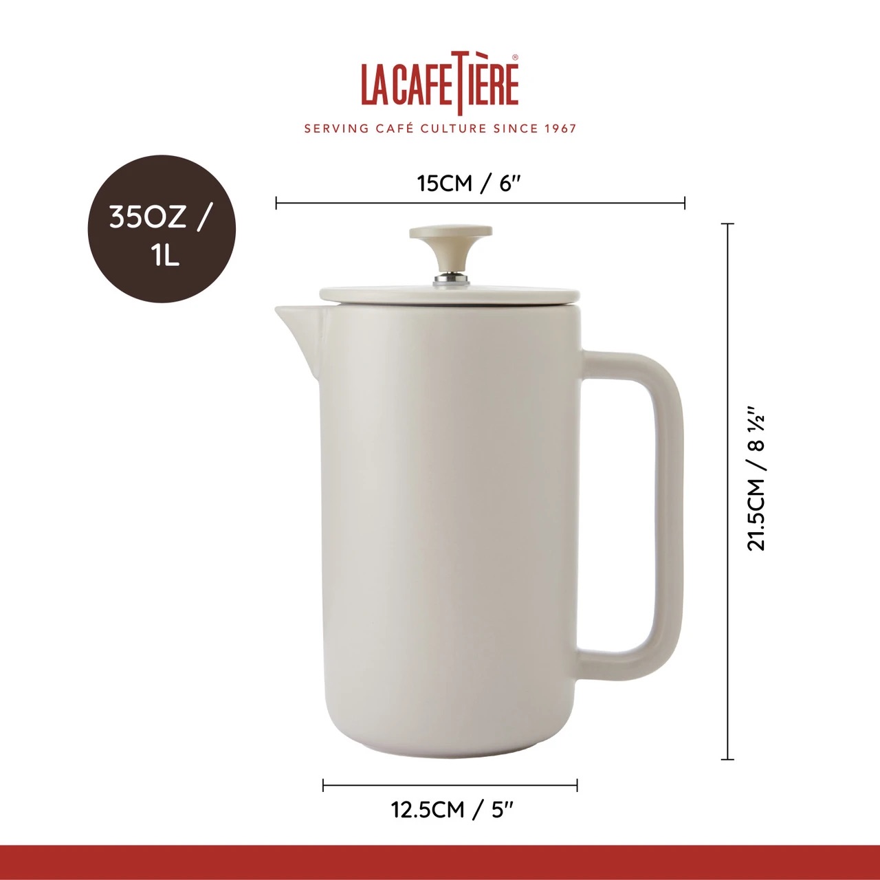 French press La Cafetière Arezzo 1 l na 8 šálků, béžový